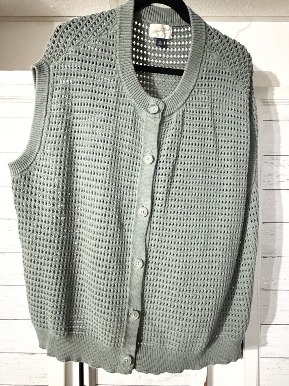 Universal Thread Green Knit Sweater Vest XXL Button Front